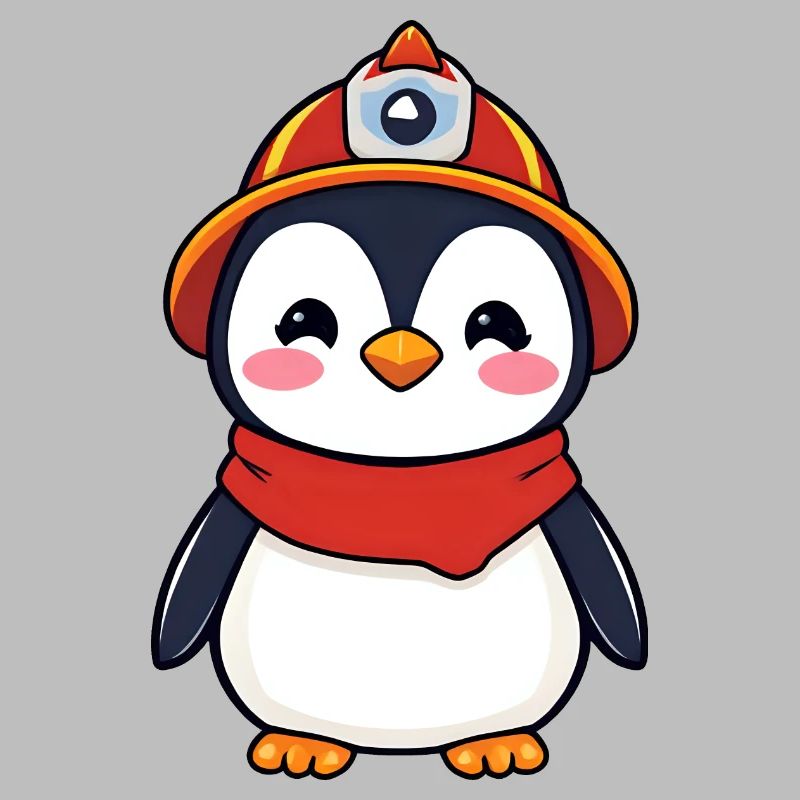 Held Pinguin Feuerwehrmann