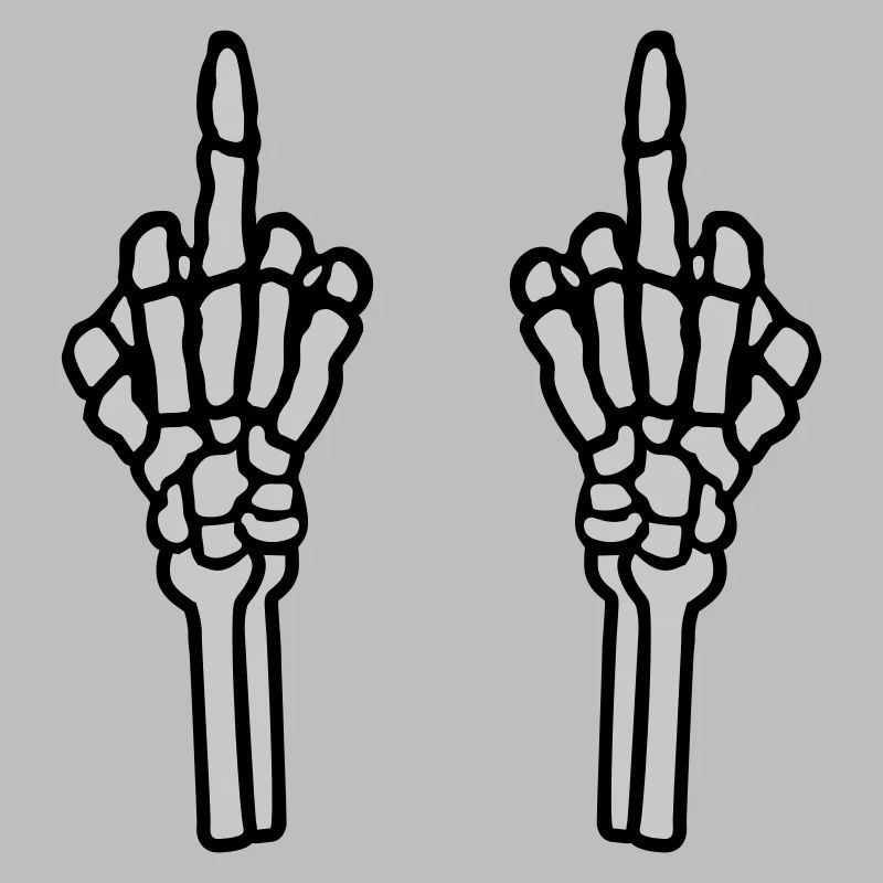 2 hands middle finger bone