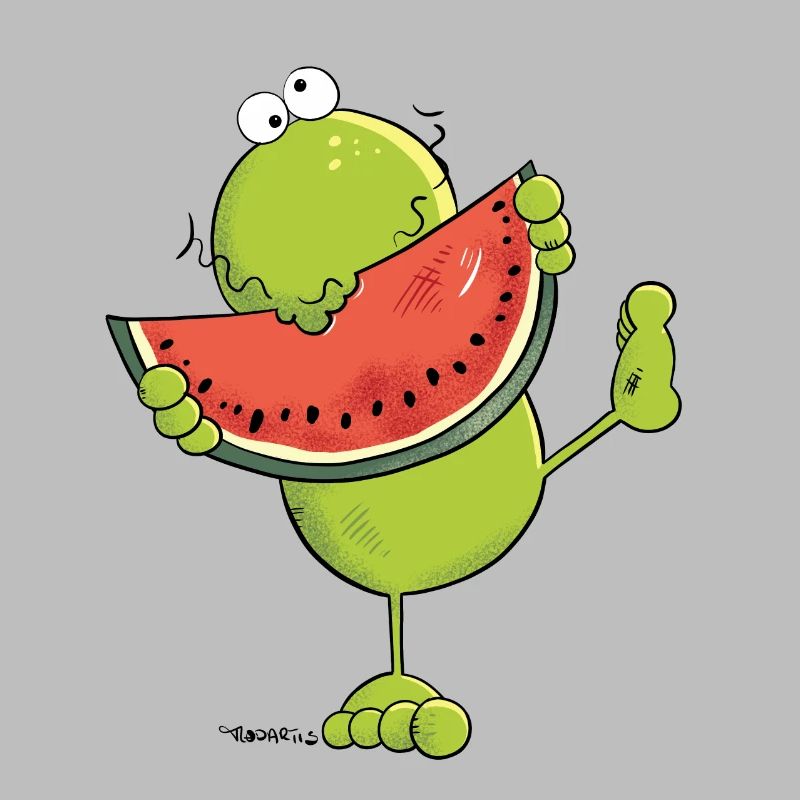 Frosch mit Melone
