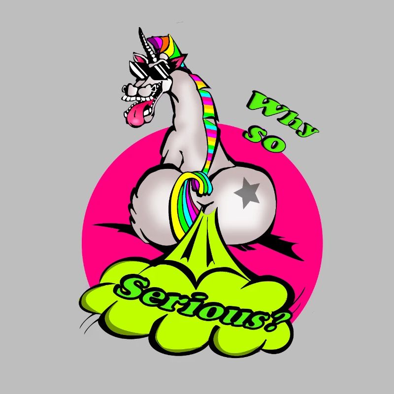 Ein buntes Einhorn mit einer humorvollen Botschaft