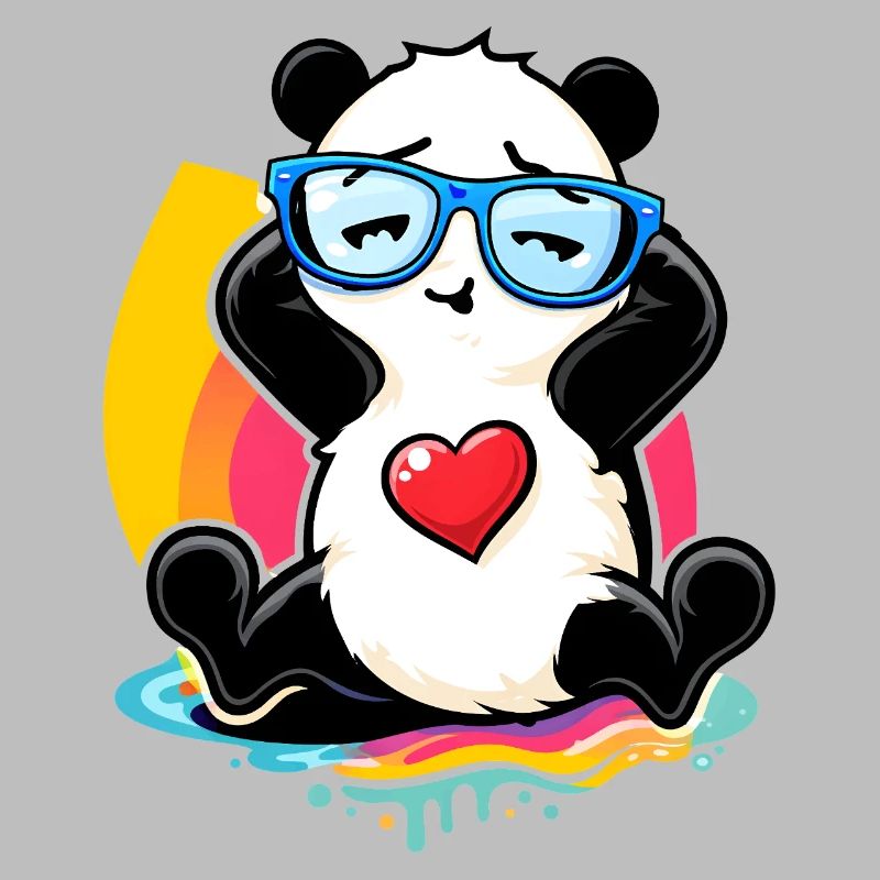 Relaxter Panda mit Sonnenbrille 