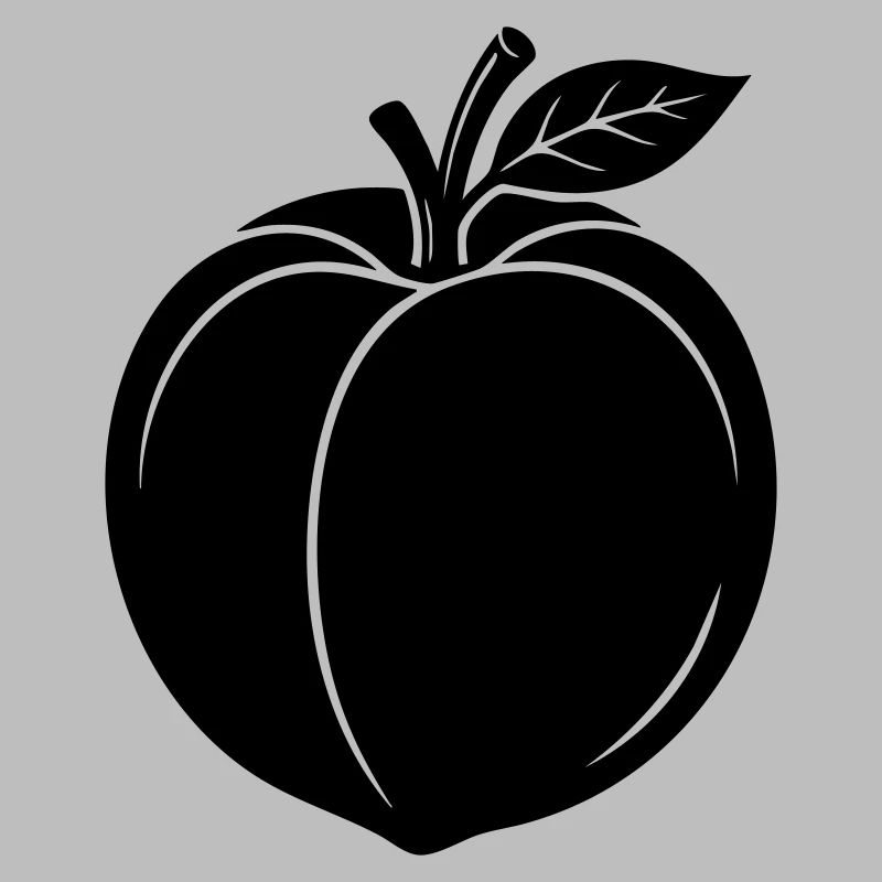 Peach Fruit Silhouette