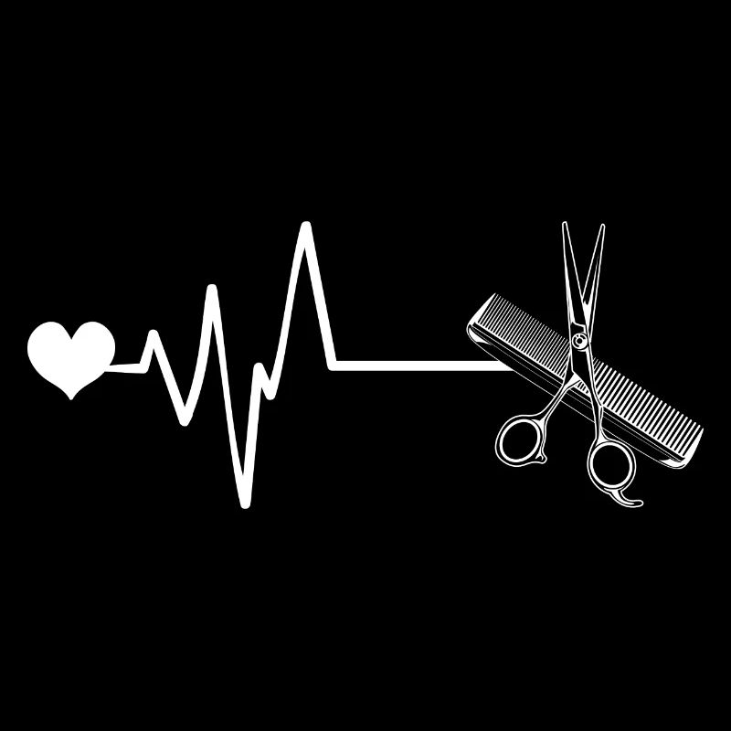 Schere Barber Puls Herz Liebe