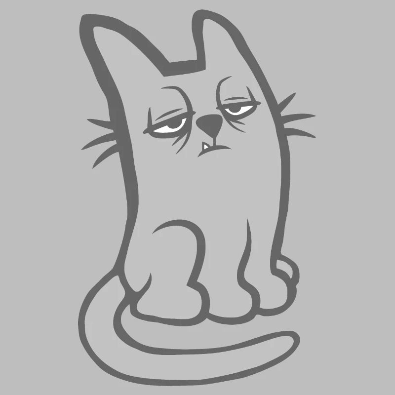 Funny Tired Cat Don't Like Mornings Grumpy Morning