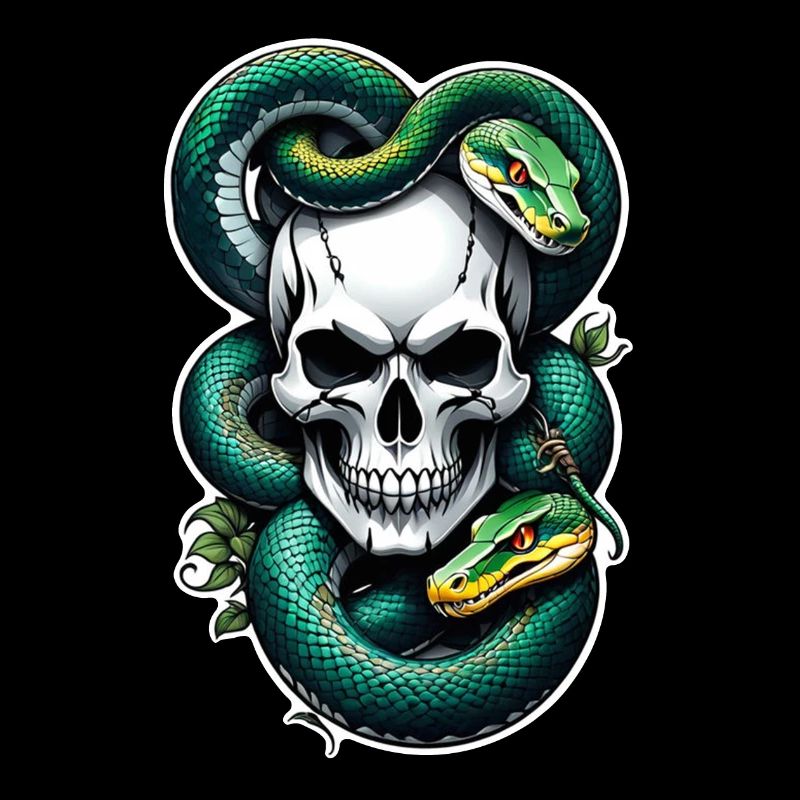Snake Skeleton and Tattoo