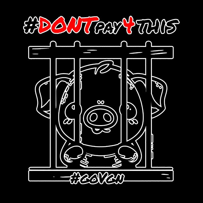 Schwein hinter Gittern Schwarz - Dont Pay for This