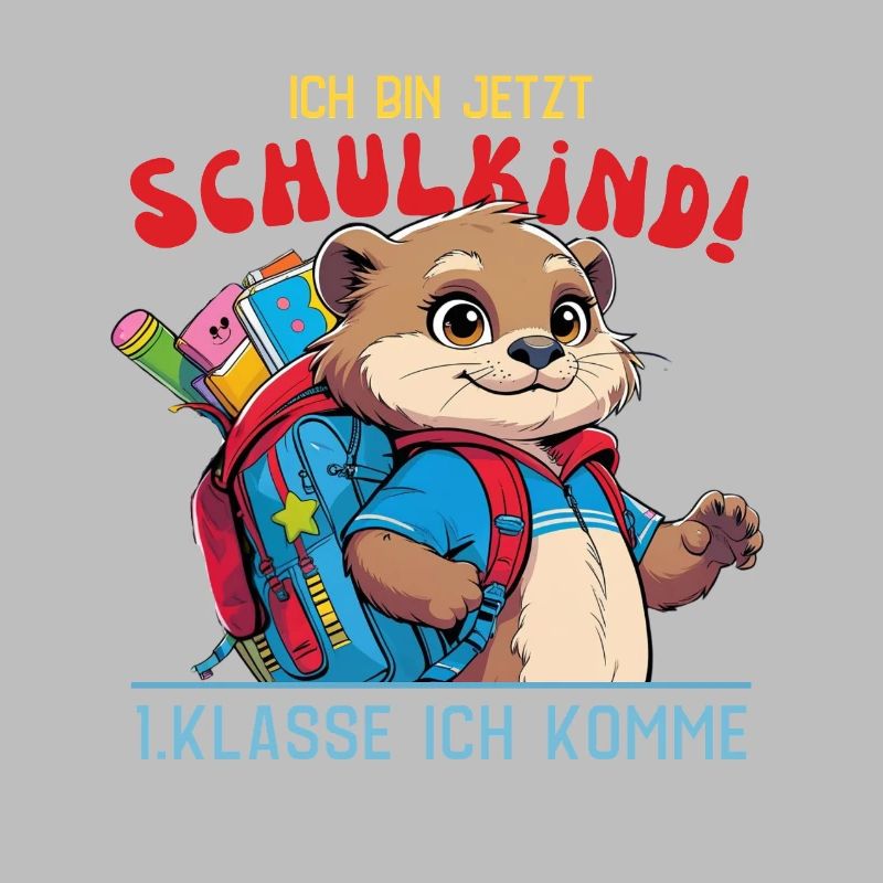 Back to school otter with school backpack