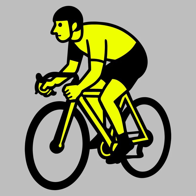 Neon Wheel Silhouette Cyclist