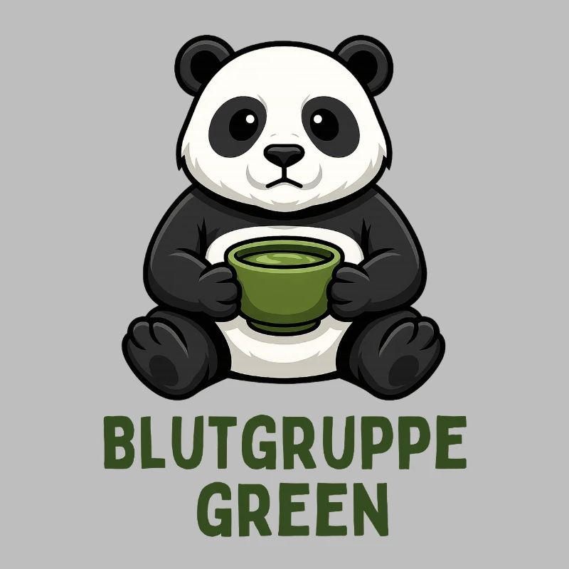 Blood Type Green Panda Tea Design