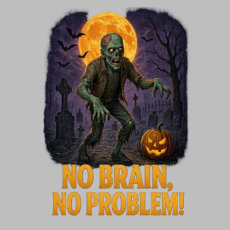 Moonlit Zombie Graveyard with Pumpkin Glow