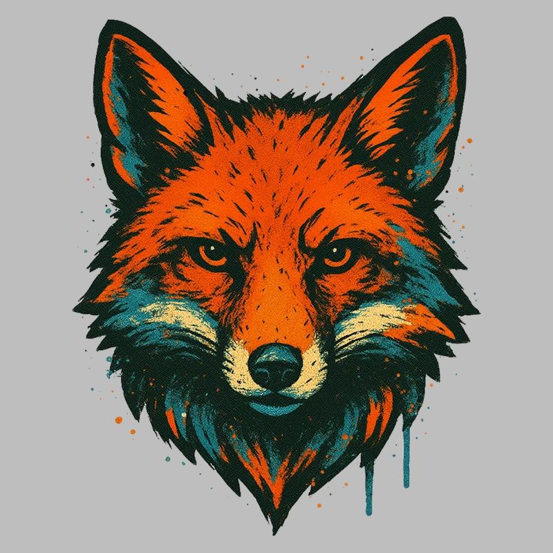 Fuchs im Neon-Graffiti