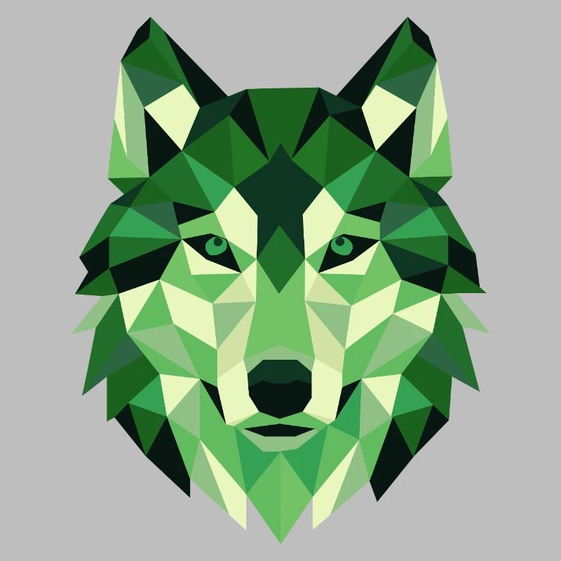Wolf Head Polygon Geometry Portrait