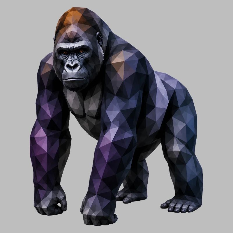 Gorilla Polygon – Farbige Geometrie