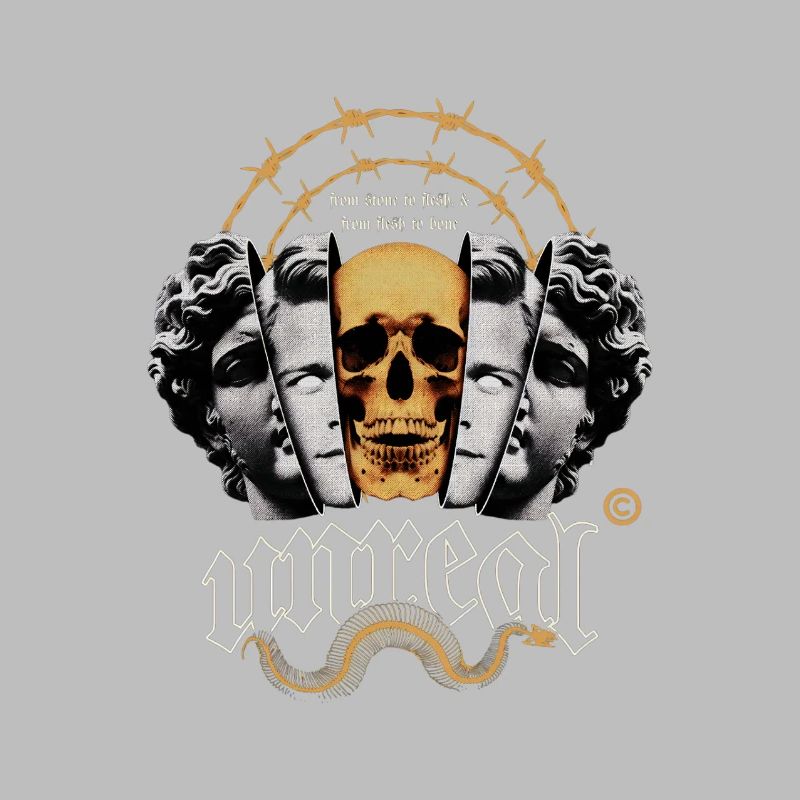 Skull circle with barbed wire