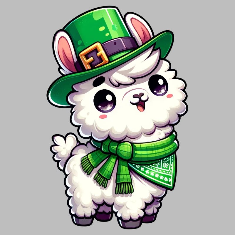 Dessin animé de lama de la Saint-Patrick