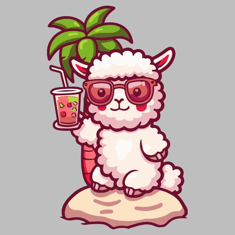 Alpaca Llama Summer Beach Holidays