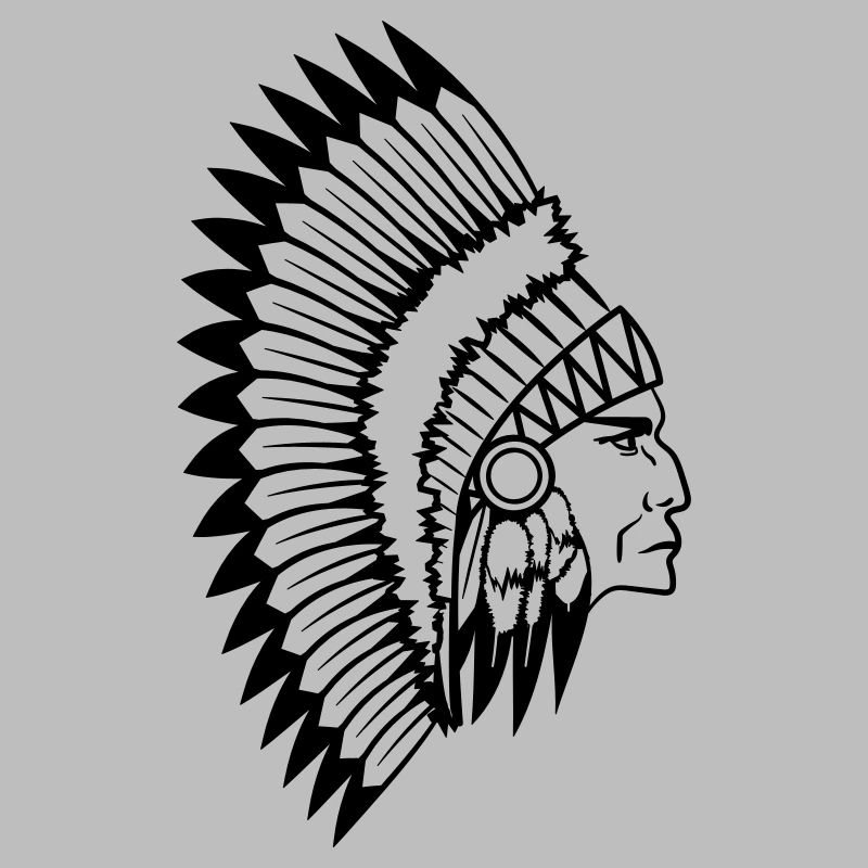 Proud Indian Chief Face Head Side