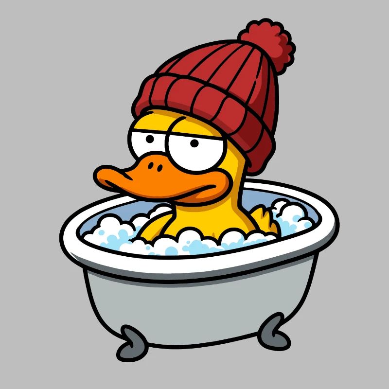 DUCK Bath Duck Bath Duck Bathtub Beanie Hat
