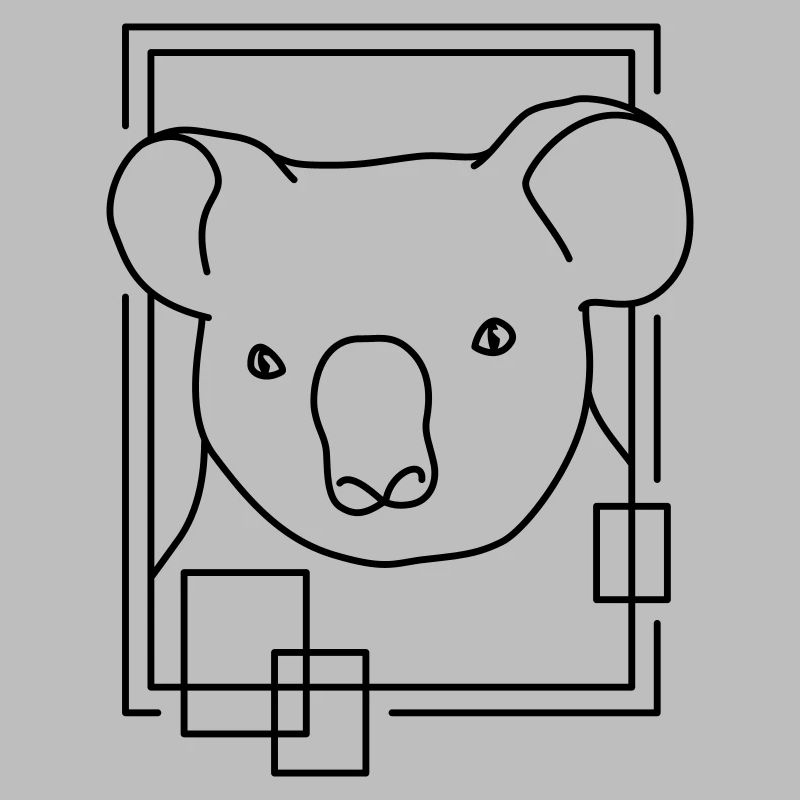 Koala en forme géométrique - Conception d’art au trait