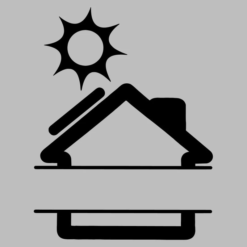 Solar panel on house with sun