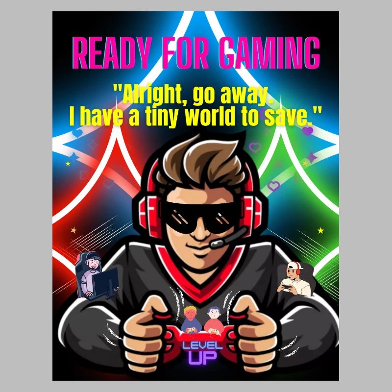 Gamer Ready for Gaming Neonfarben