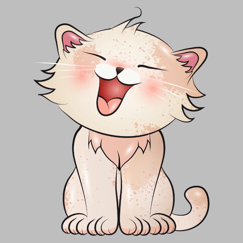 Cute meowing cat in comic style