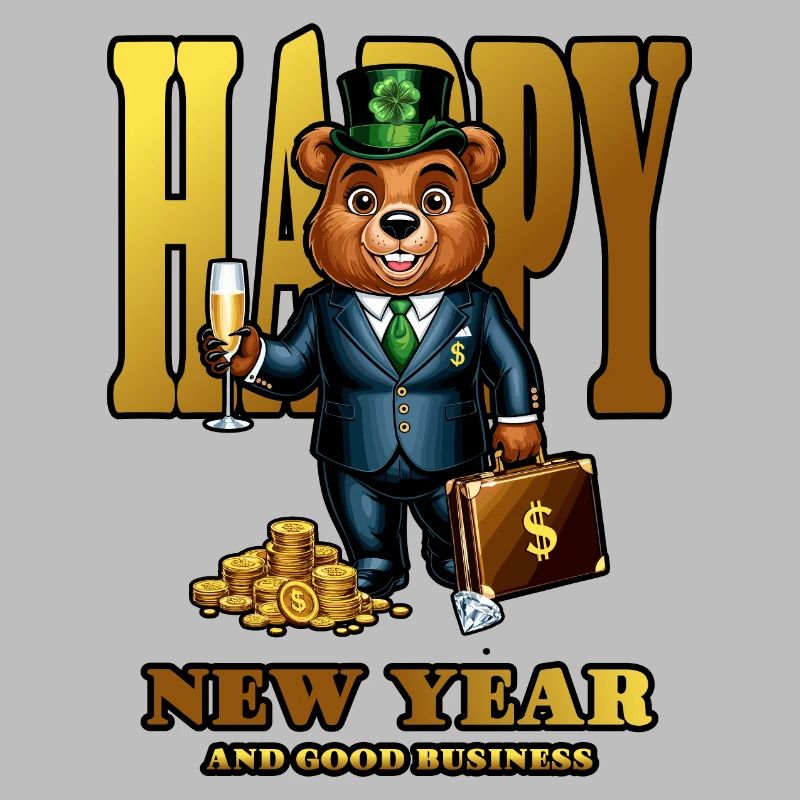 Neujahr Glücks Bär