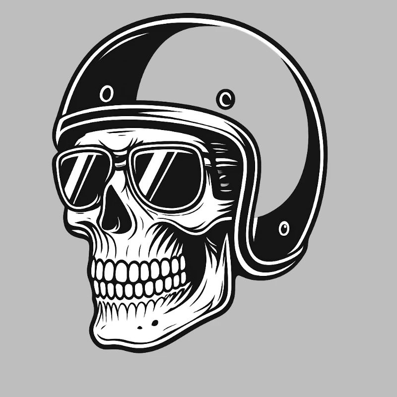 Skelettbiker mit Helmbild