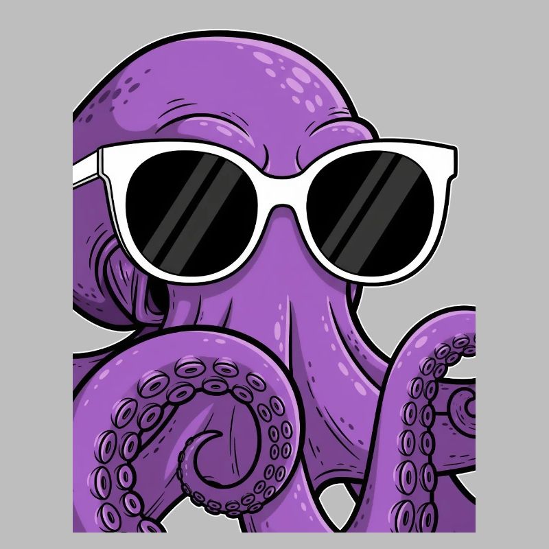 Lässiger Octopus mit Sonnenbrille