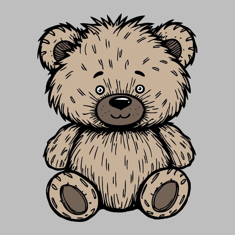 Cute Scruffy Beige Teddy Bear 