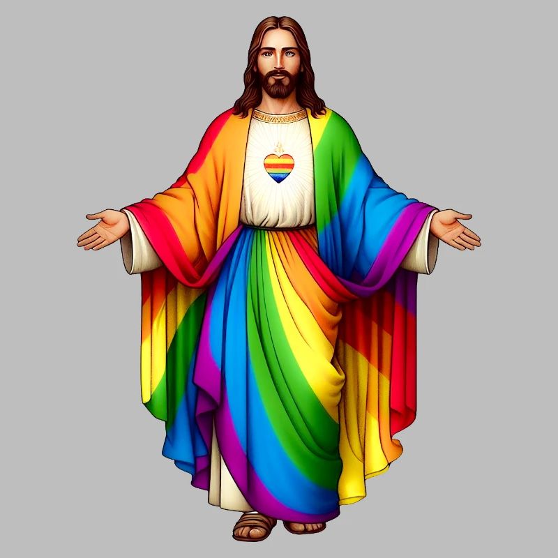 Jesus-Regenbogenherz-Stolz