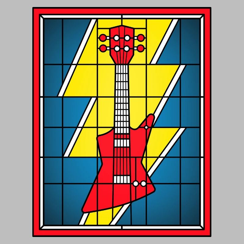 Glasmaleri-Gitarre mit Blitz