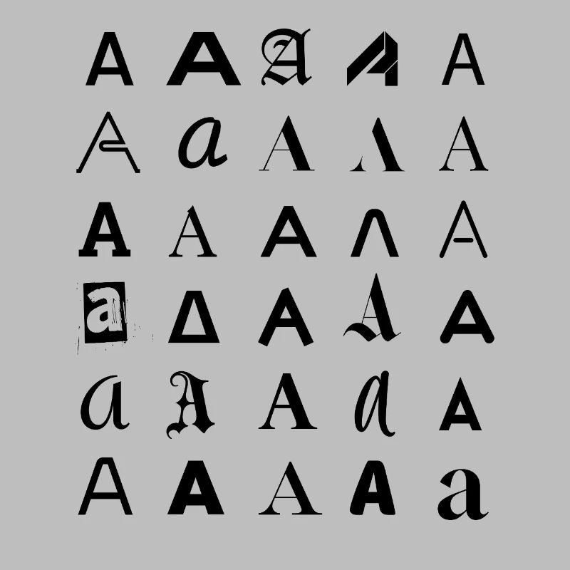 Typographie : Une lettre variante de conception.