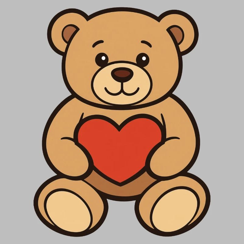 Teddybär mit Herz Comic Art 