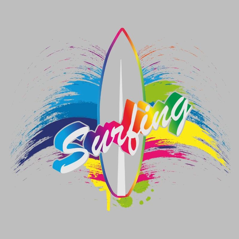 Typographie de surf surf arc-en-ciel splash