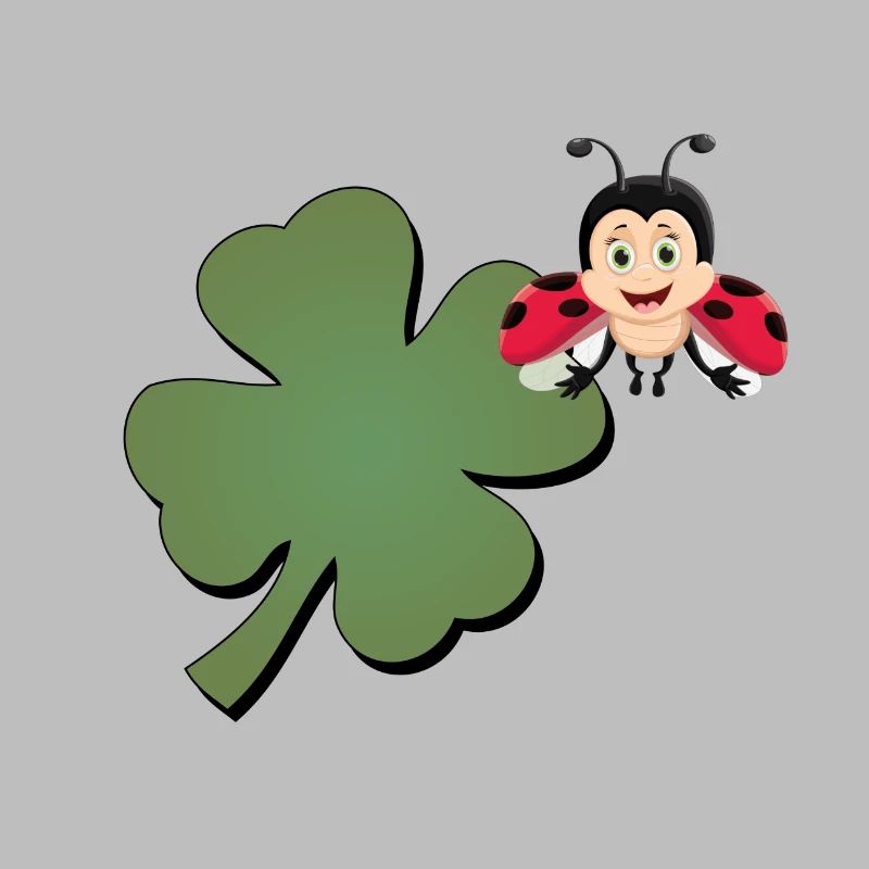 Trèfle avec ladybug (coccinelle)