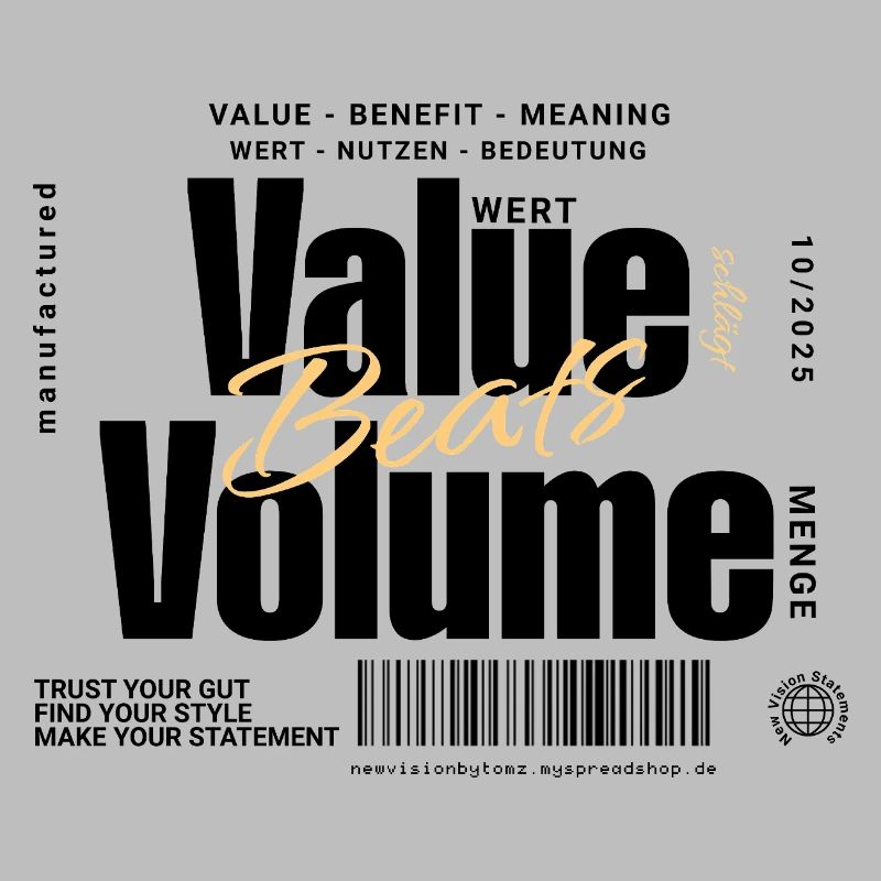 Value Beats Volume – Statement Design (Light)