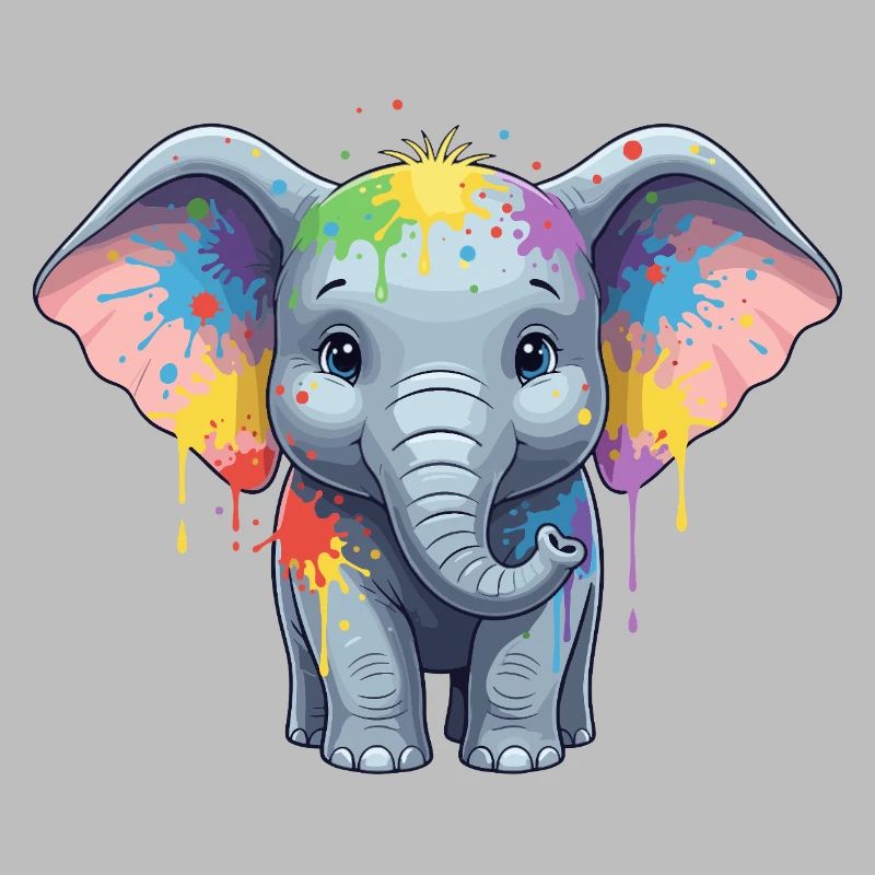 Bunter Elefanten-Splash