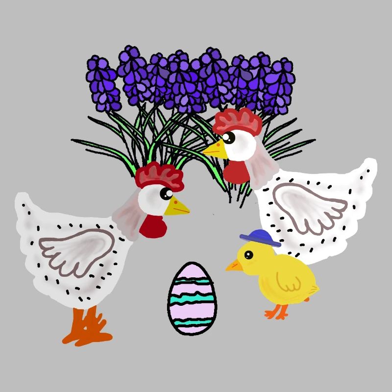 Spring Chickens with Easter Egg Chicken Chicks