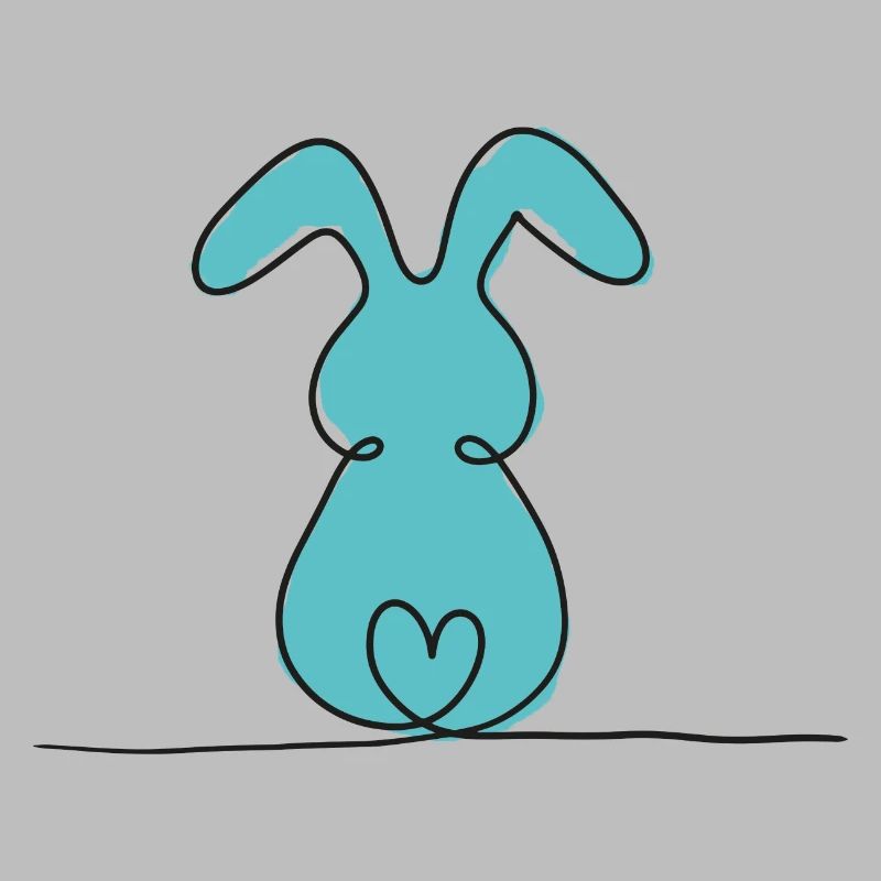 One-Line Bunny Colored