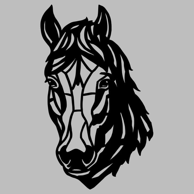 Tête d’un cheval dans le style polygone bas
