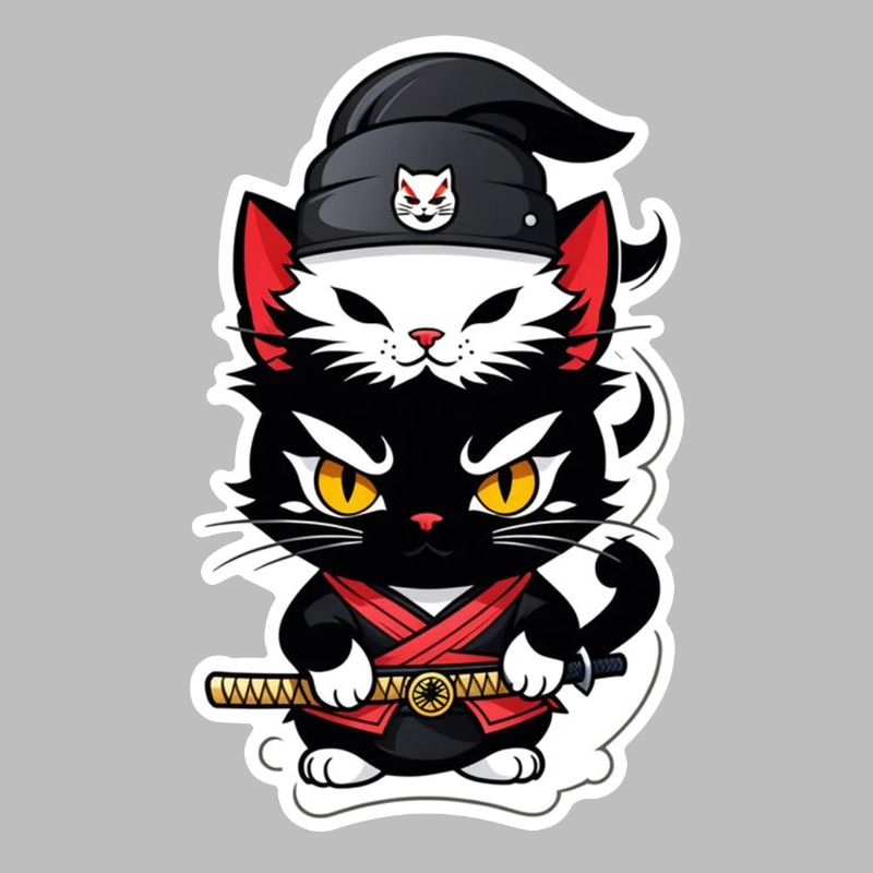 chat ninja - chaton samourai