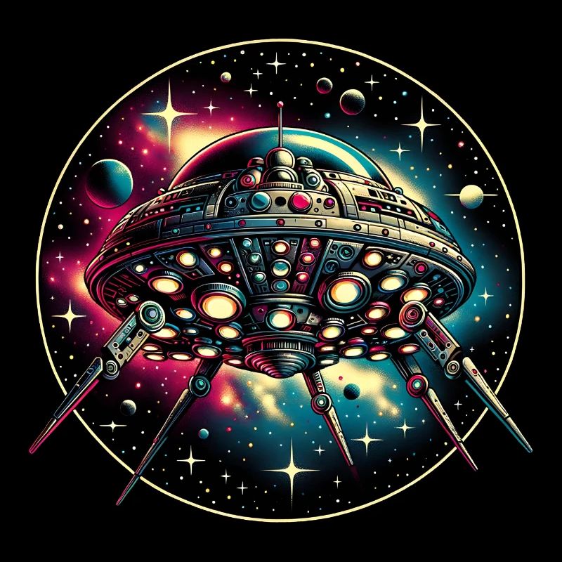 Fantastique vaisseau spatial araignée dans l’espace