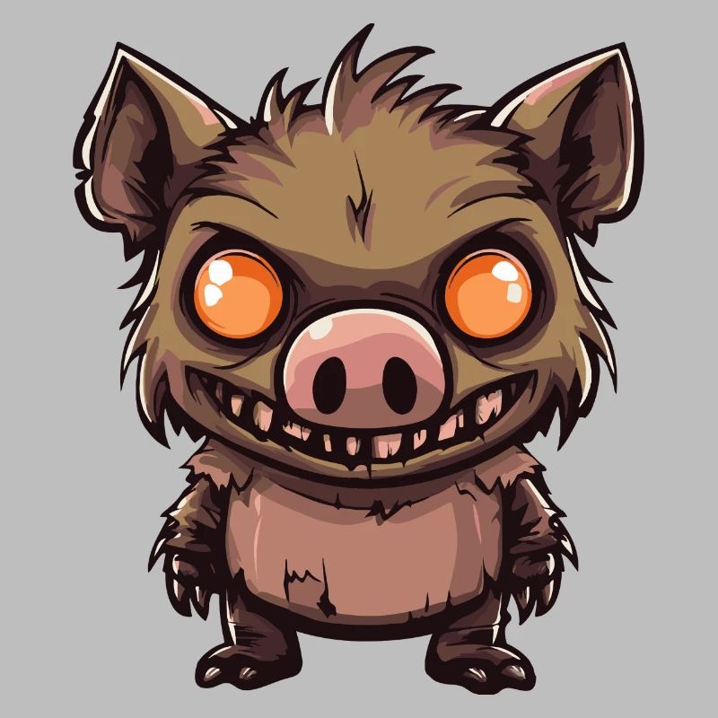 Pig Halloween Comic Funny Boar