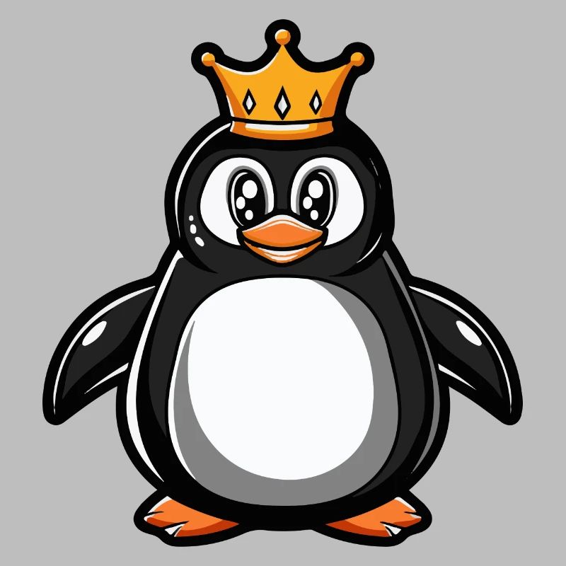 Pinguin Comic Krone