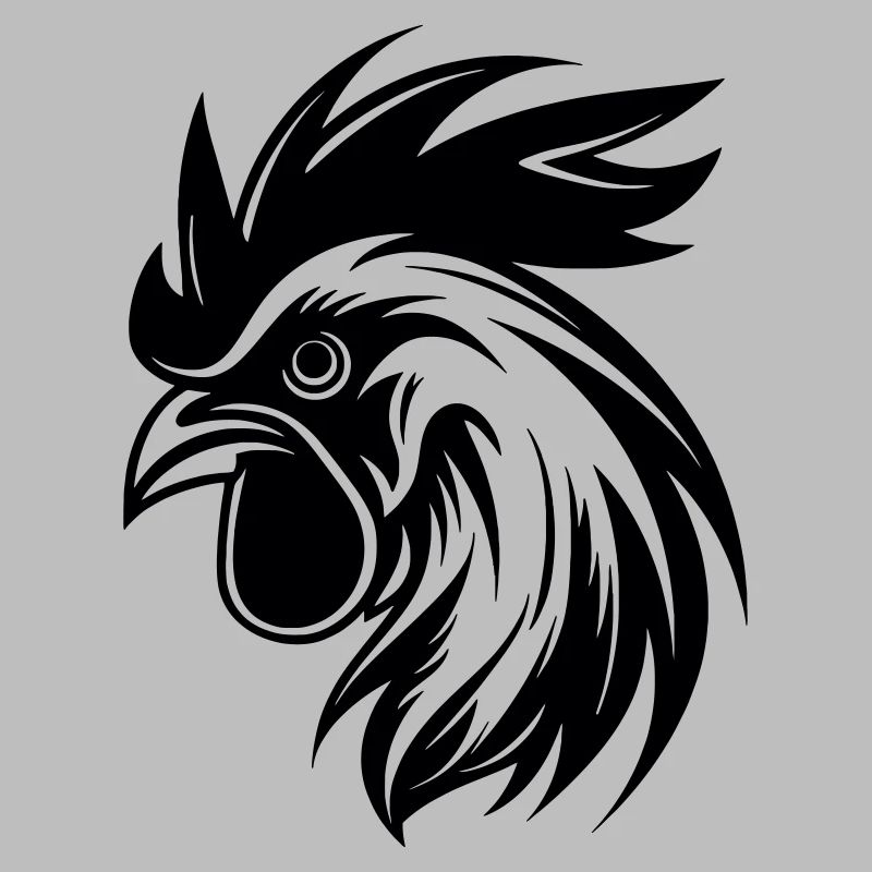 Rooster Head Vector Art