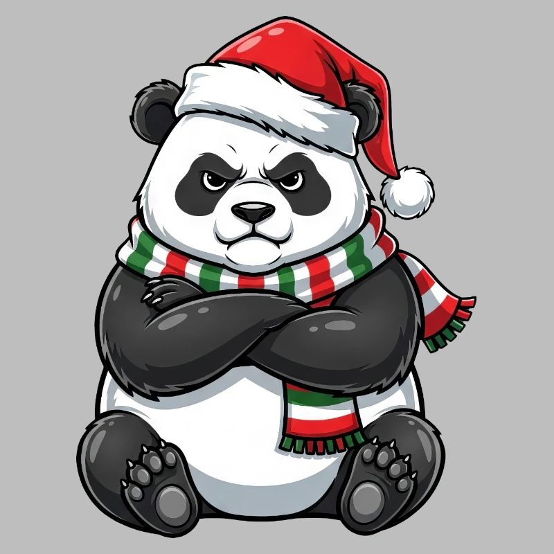 Grumpy Panda Weihnachtsmann Weihnachtsmütze 