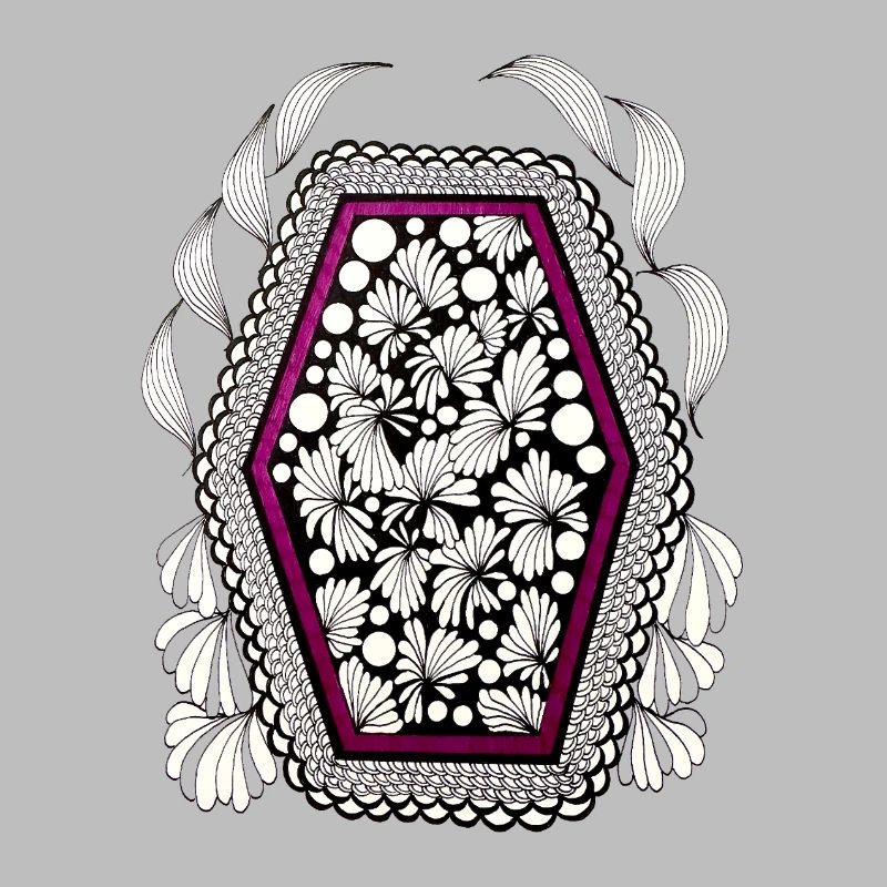 Flower frame in magenta frame