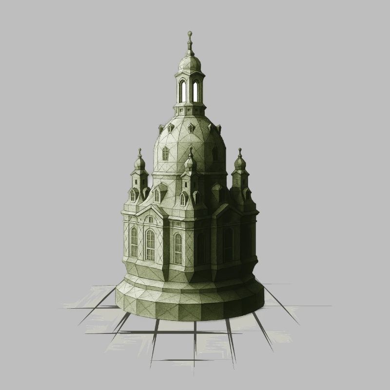 Low Poly Chess Checkers Frauenkirche