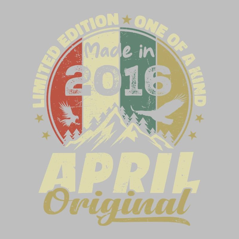 Retro Geboren im April 2016 Geburtstagsgeschenk 2016
